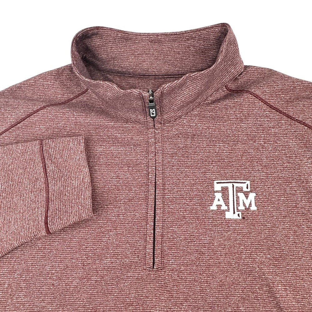 Cutter & Buck Mens Texas A&M Aggies XL Maroon DryTec Quarter Zip Pullover